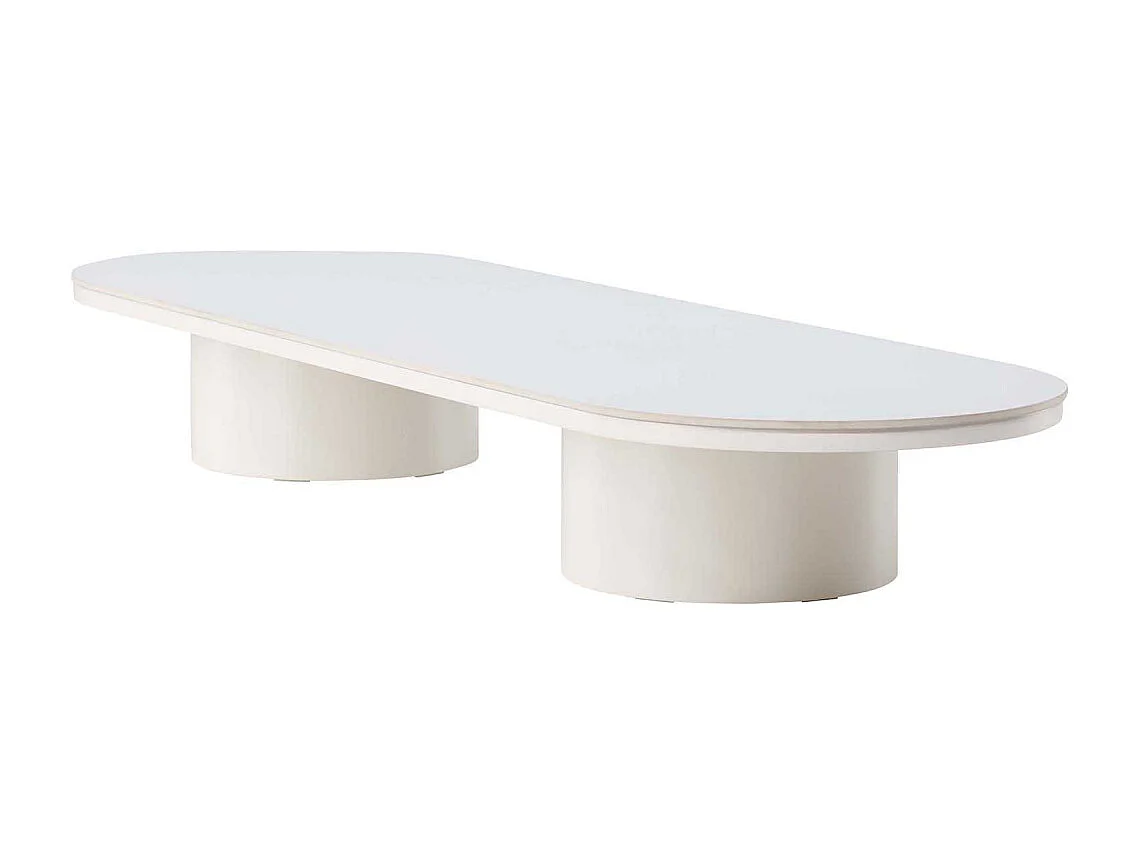 Table Basse XL en Pierre "Narvik" 190cm Beige