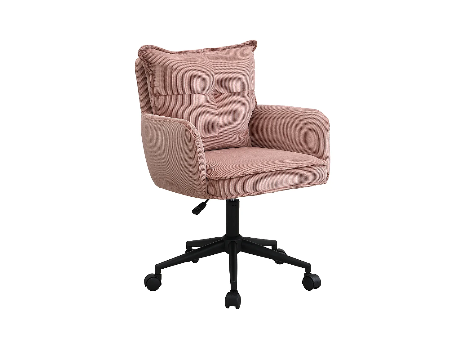 Chaise de bureau - Velours côtelé - Rose et noir - Hauteur réglable - BATARU de Pascal Morabito