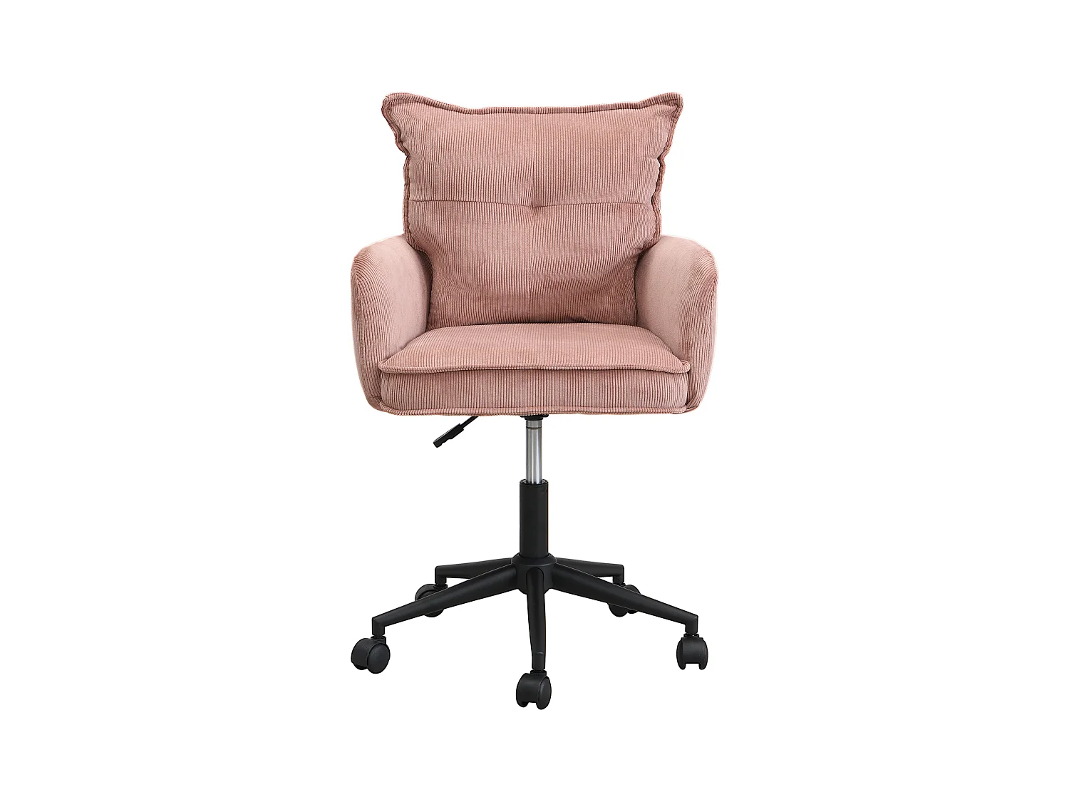 Chaise de bureau - Velours côtelé - Rose et noir - Hauteur réglable - BATARU de Pascal Morabito