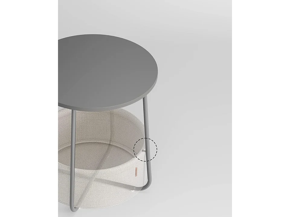 Beistelltisch mit Aufbewahrungskorb - Rund - H51 cm