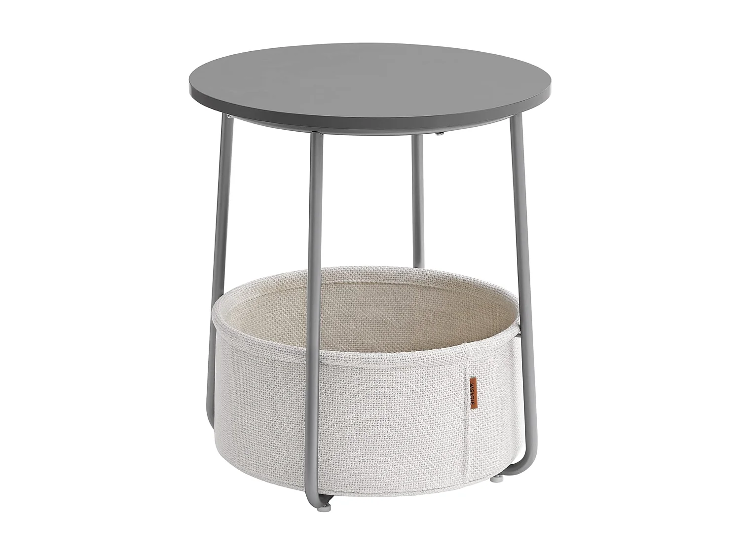 Bout de canapé rond avec panier de rangement - H51 cm