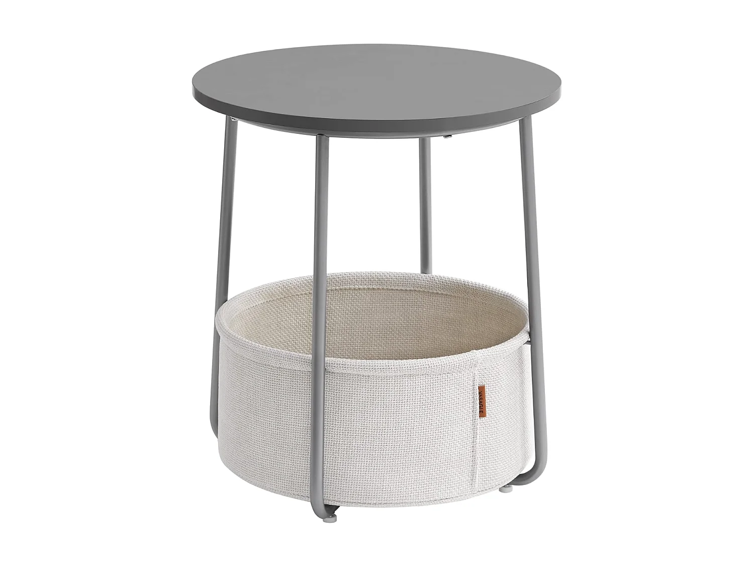 Bout de canapé rond avec panier de rangement - H51 cm