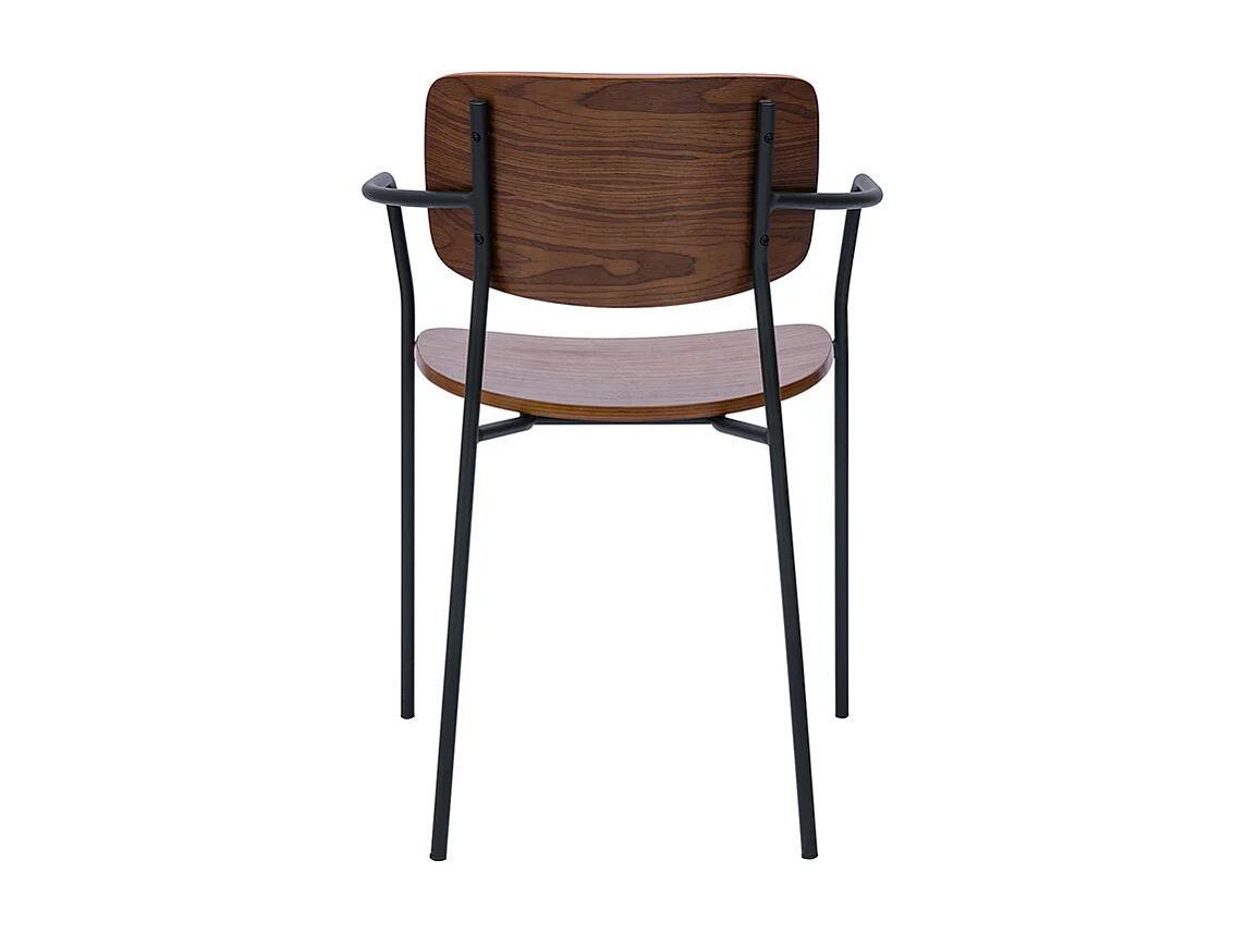 Chaises en bois foncé noyer et métal noir (lot de 2) SUSAN