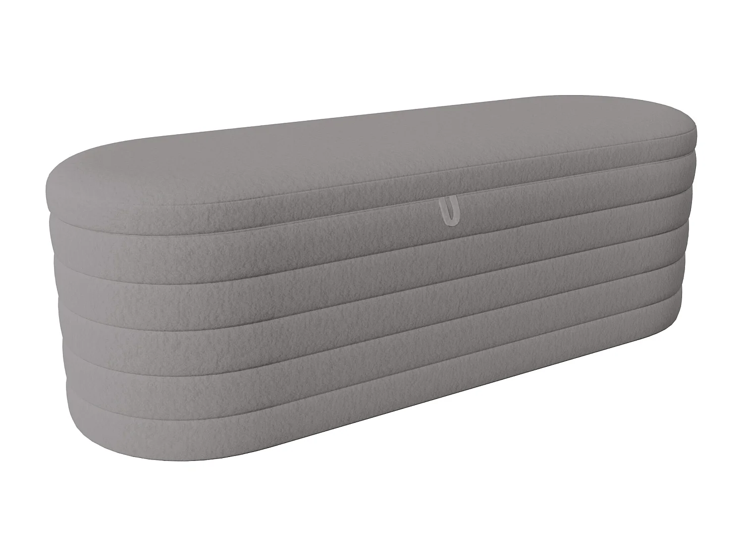 Panca contenitore in flanella - 120 x 40 x 40 cm - Grigio