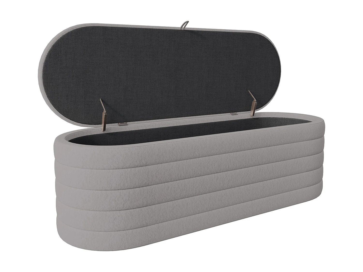 Panca contenitore in flanella - 120 x 40 x 40 cm - Grigio