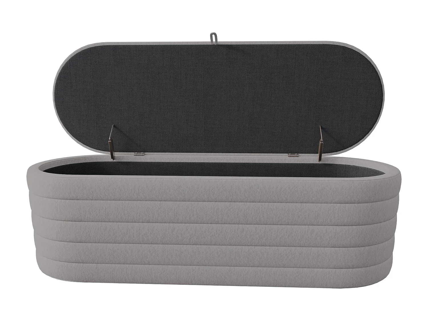 Banc coffre de rangement en Flanelle - 120 x 40 x 40 cm - Gris