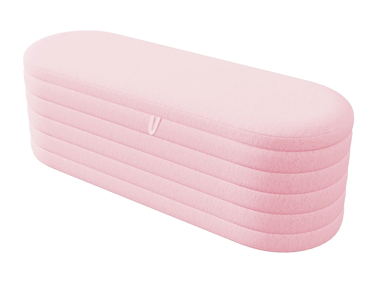 Banc coffre de rangement en Flanelle - 120 x 40 x 40 cm - Rose