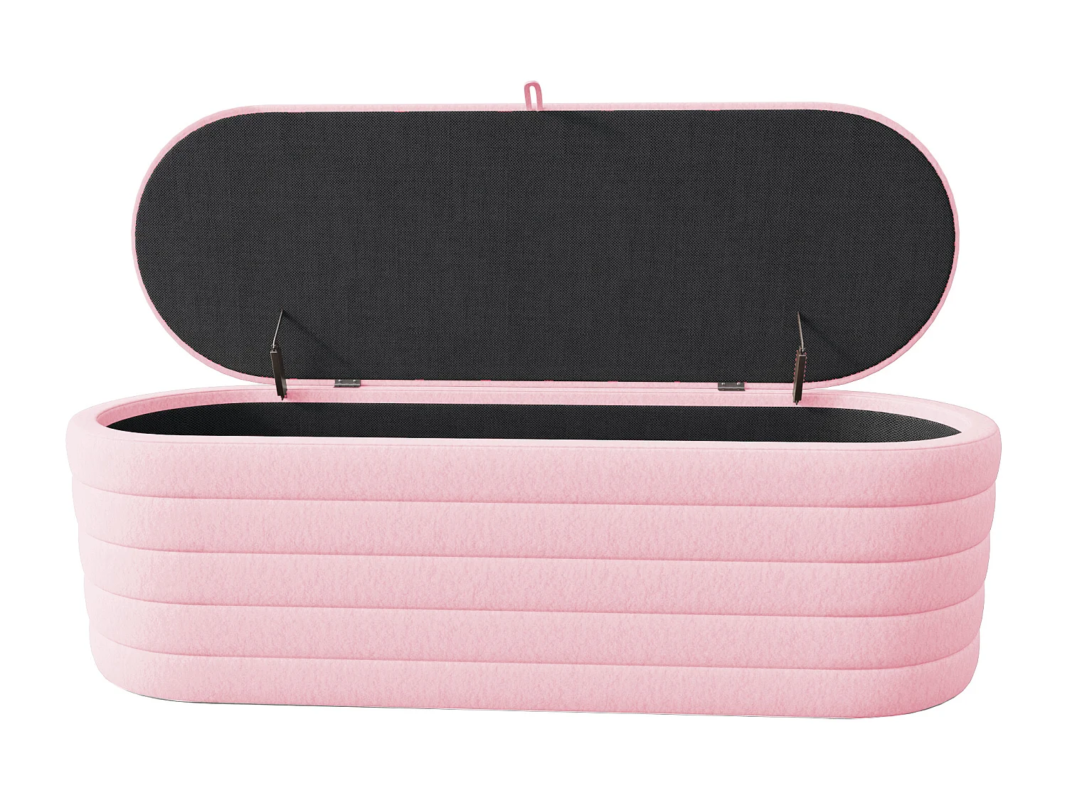 Banc coffre de rangement en Flanelle - 120 x 40 x 40 cm - Rose