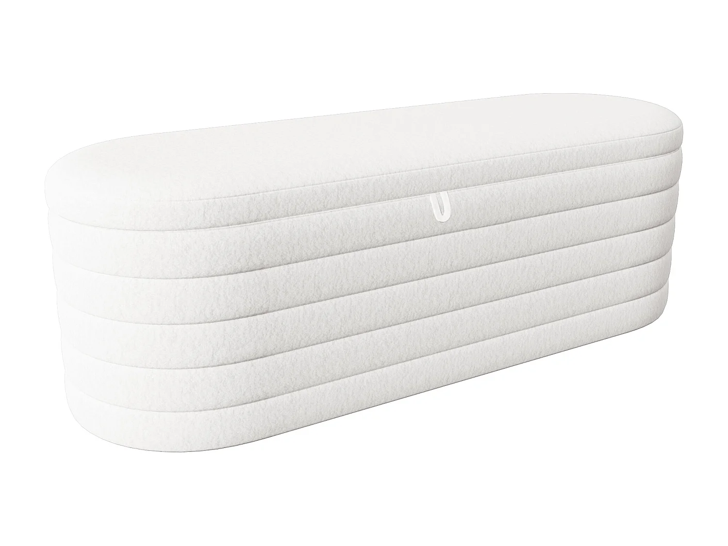 Banc coffre de rangement en Flanelle - 120 x 40 x 40 cm - Blanc