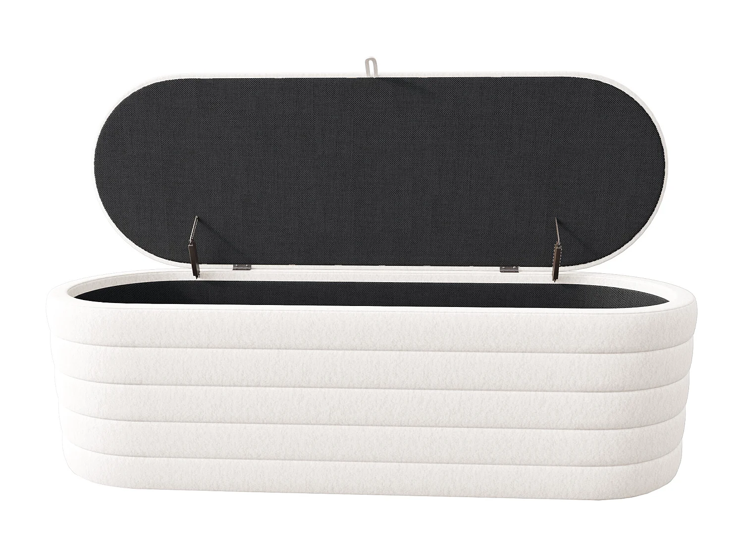 Banc coffre de rangement en Flanelle - 120 x 40 x 40 cm - Blanc