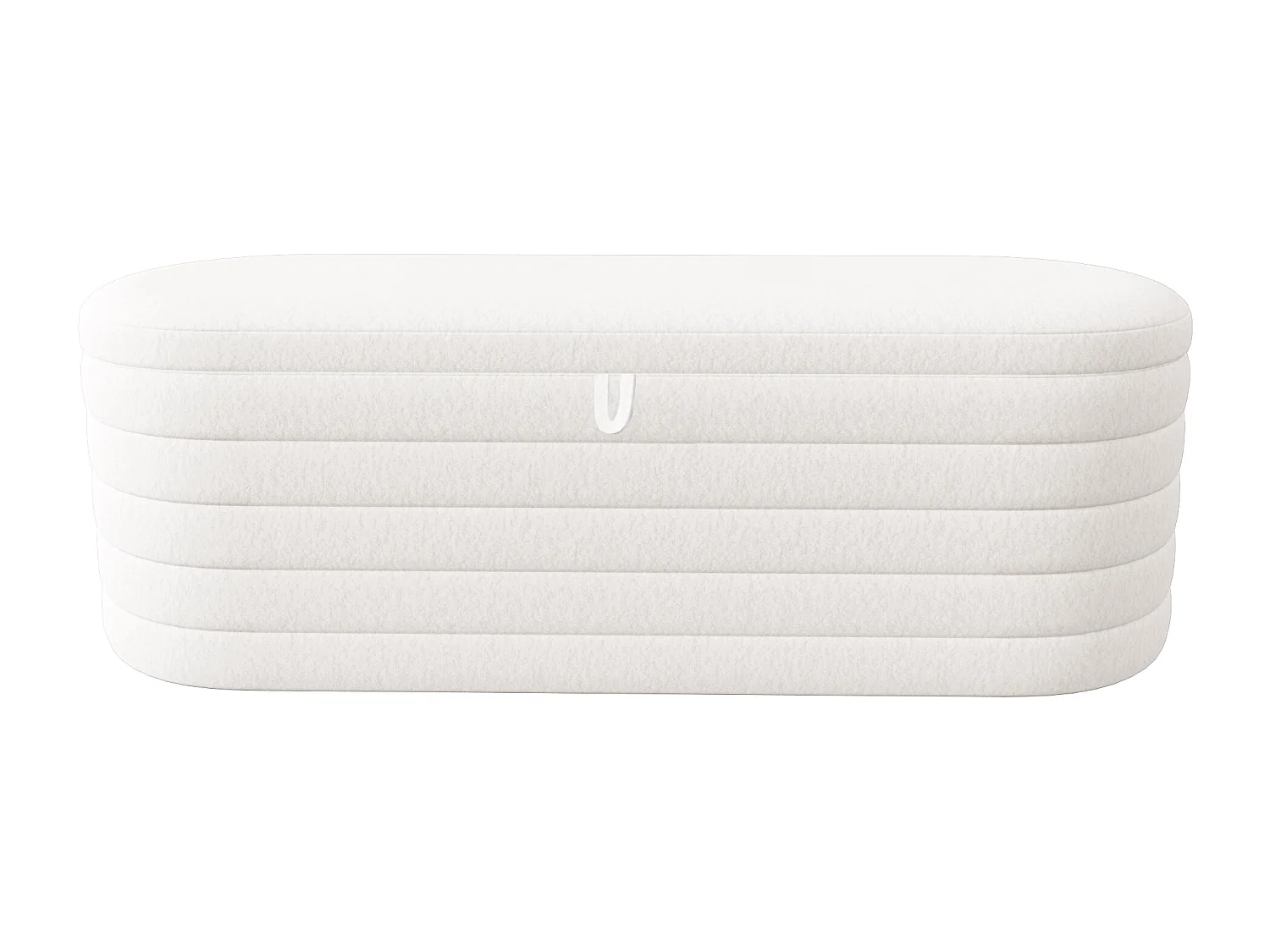 Banc coffre de rangement en Flanelle - 120 x 40 x 40 cm - Blanc