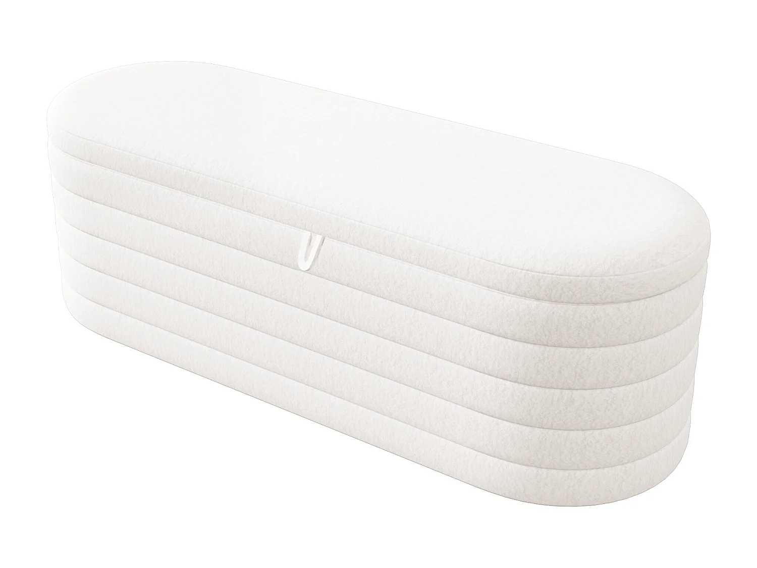 Banc coffre de rangement en Flanelle - 120 x 40 x 40 cm - Blanc