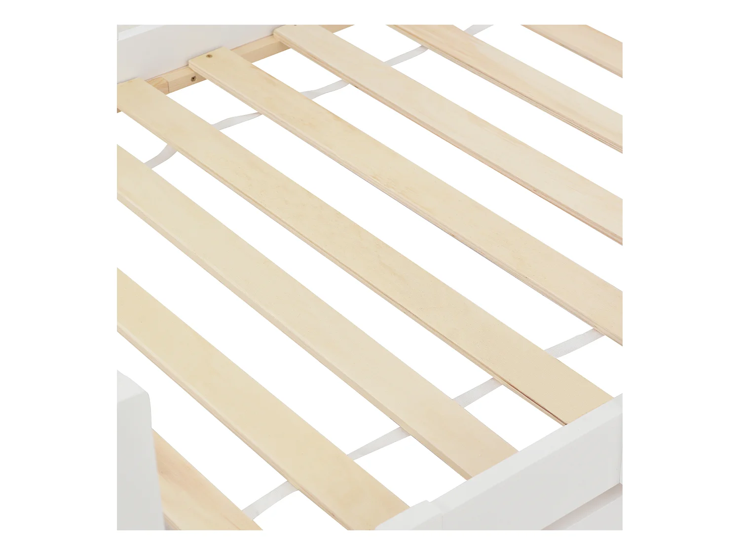 Lit cabane enfant 90 x 200 cm avec 2 tiroirs - Pin + Panneau de particules + Contreplaqué - Blanc (sans matelas)