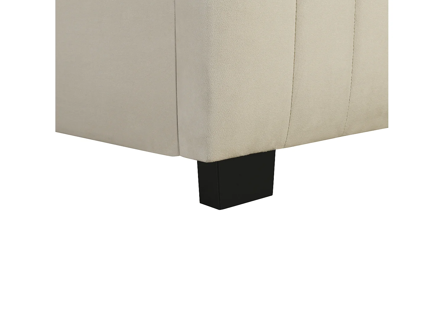 Łóżko wysuwane 2 x 90 x 190 cm z zagłówkiem - Aksamit - dla dzieci - Stelaż z listew w zestawie - Beż