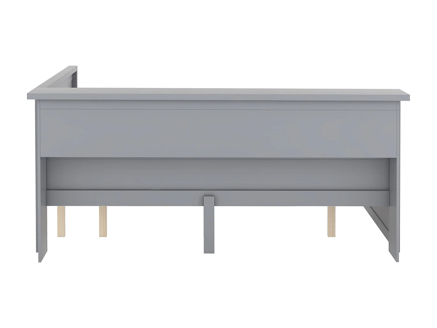 Łóżko wysuwane 140 x 200 cm + 90 x 190 cm z 2 drzwiami przesuwnymi i portami USB - LED - Płyta wiórowa + MDF - Szare (bez materaca)