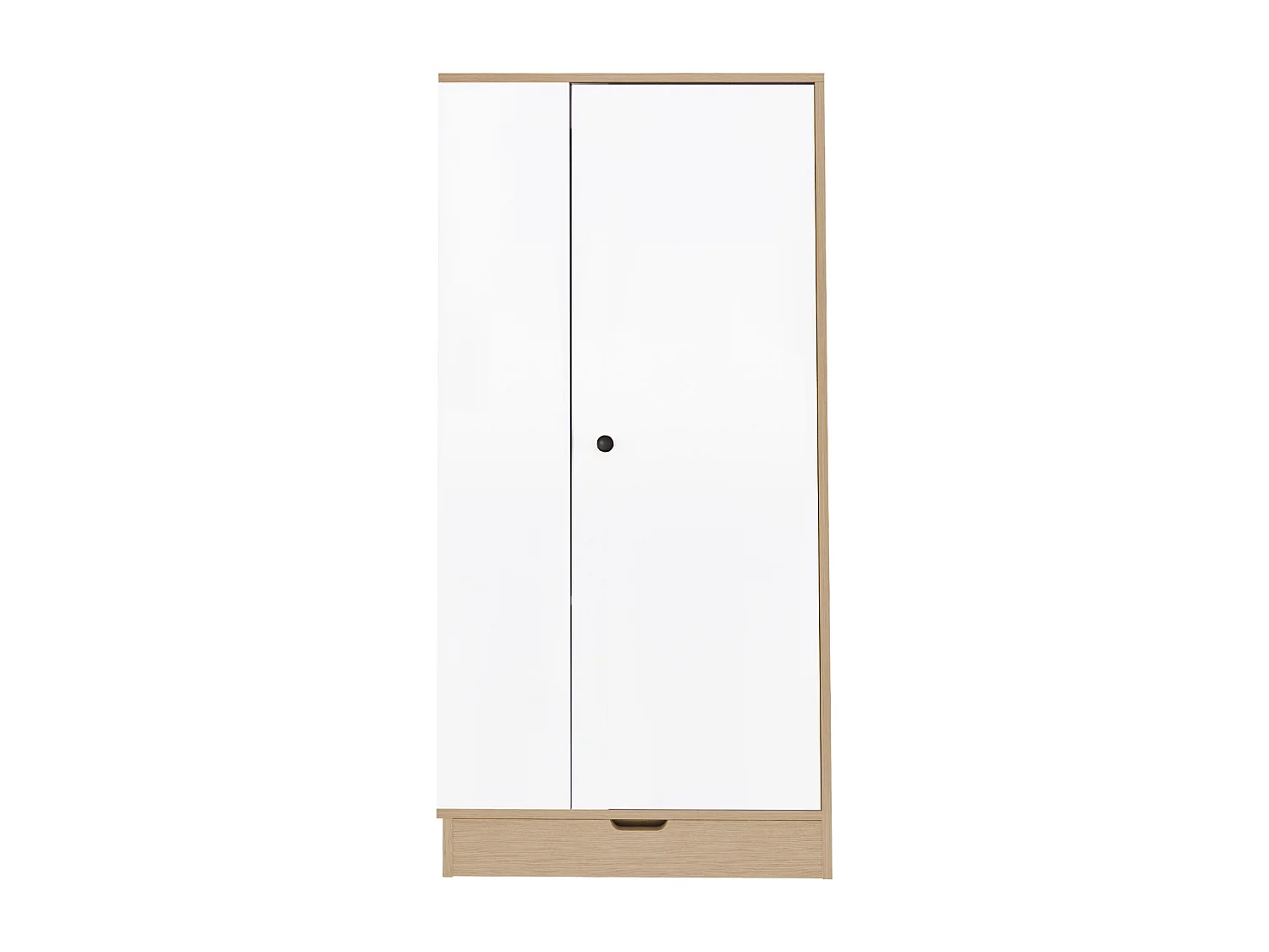 Szafa z 1 drzwiami, 1 szufladą i półkami - 70 x 40 x 170 cm - Sosna + sklejka + MDF - Biała