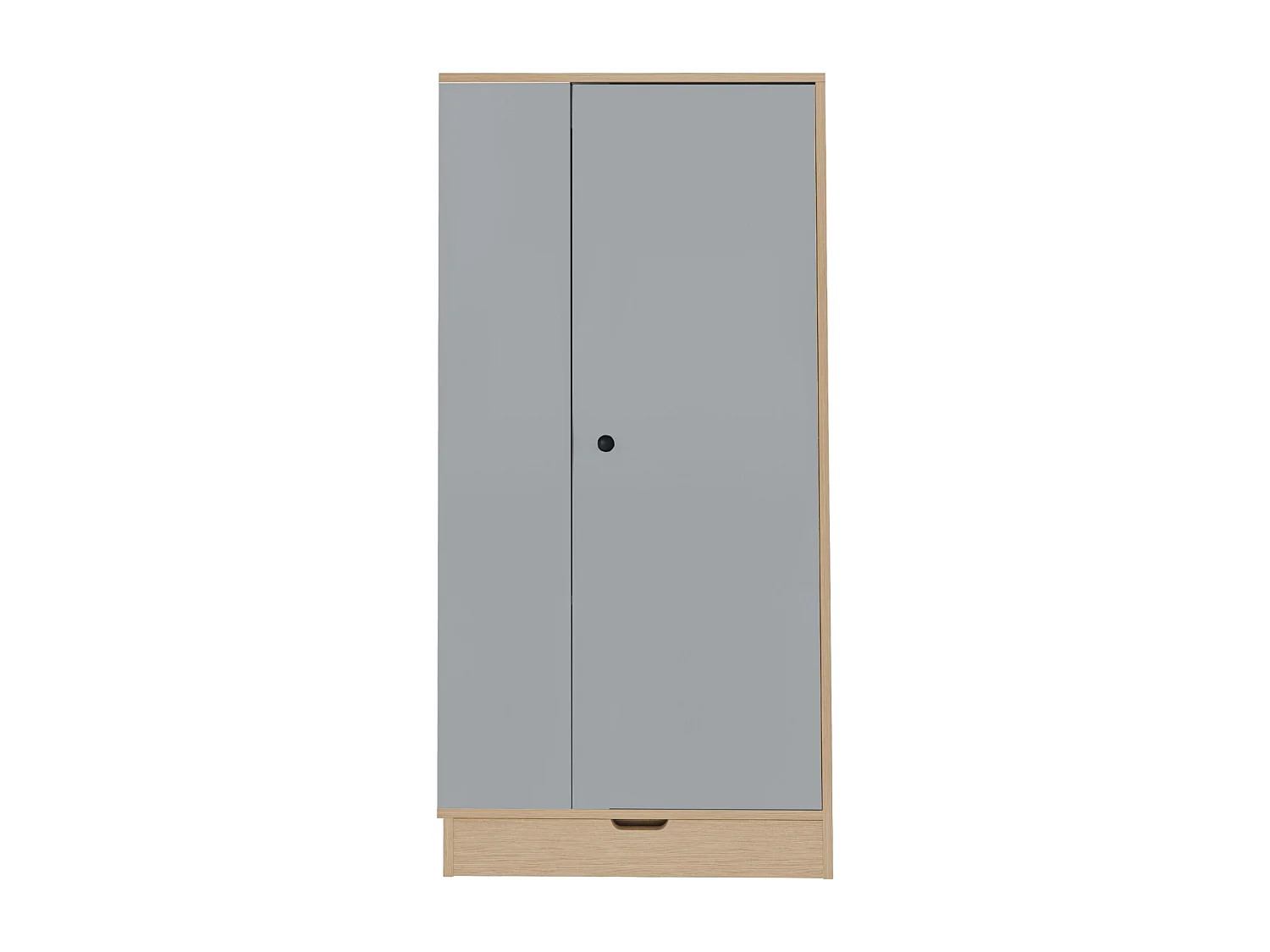 Kledingkast met 1 deur, 1 lade en planken - 70 x 40 x 170 cm - Grenen + multiplex + MDF - Grijs