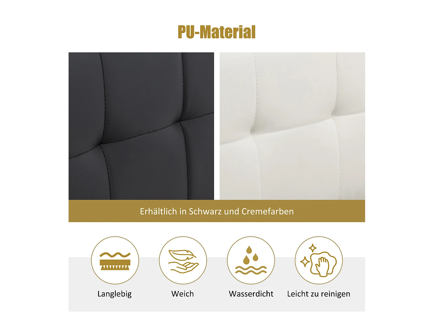 Stauraumbett 90 x 200 cm mit Stauraum-Kopfteil - LEDs - PU-Leder - Weiß (ohne Matratze)