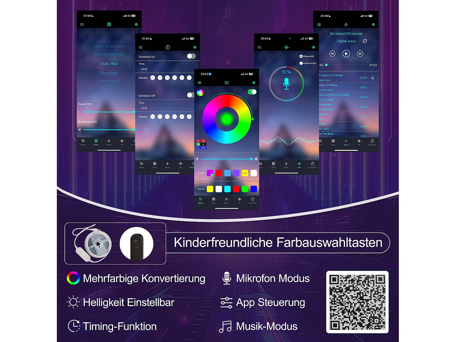 Letto a soppalco 90 x 200 cm con scrivania, vani portaoggetti e ripiani - LED - Pino + MDF - Bianco (materasso non incluso)