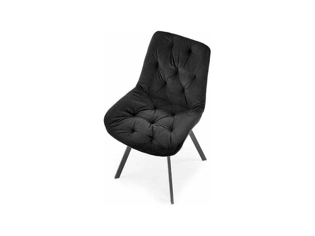 Krzesło tapicerowane K519 VELVET czarne obracane