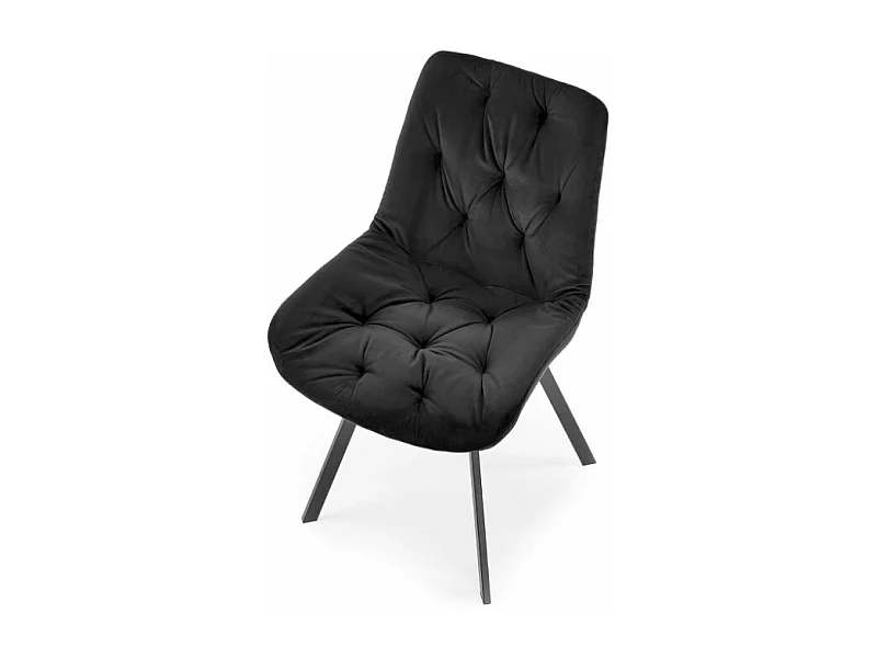 Krzesło tapicerowane K519 VELVET czarne obracane