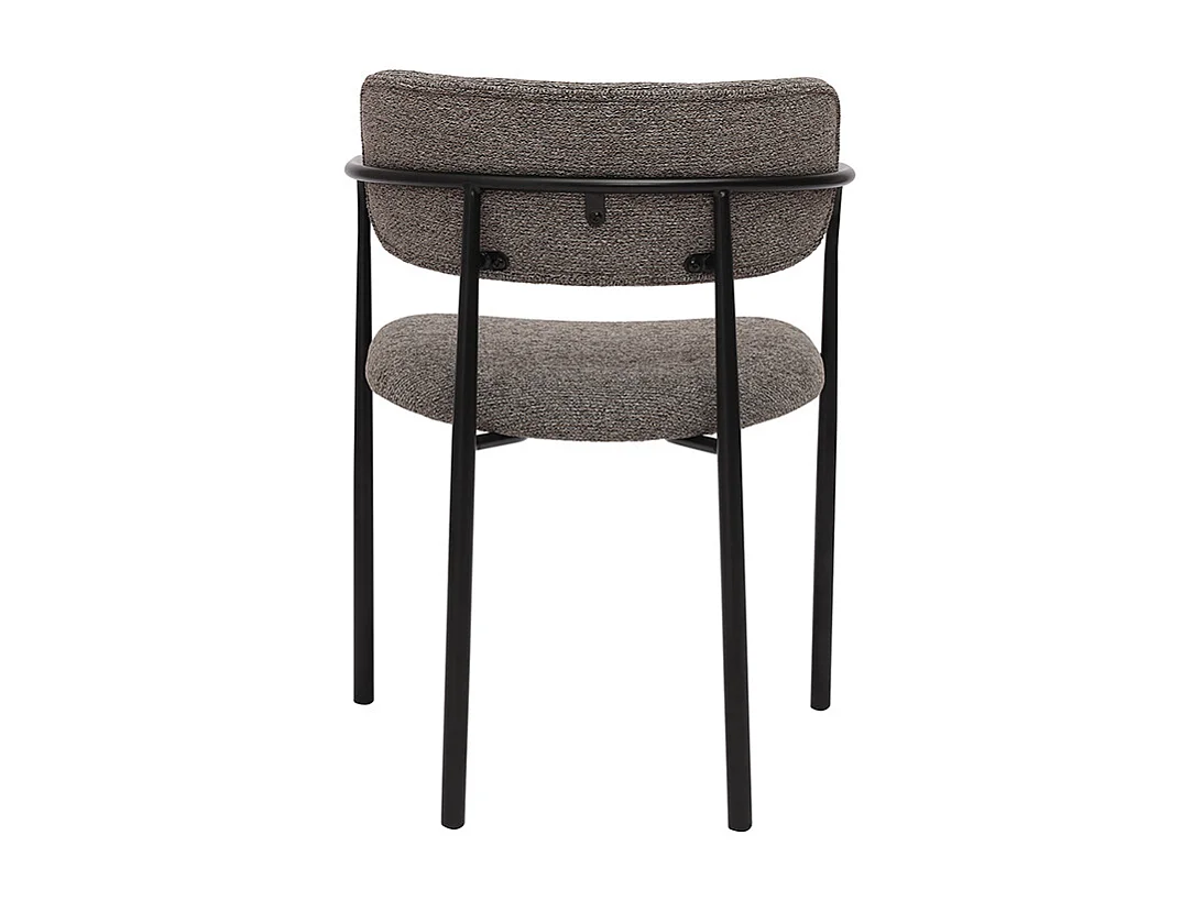 Sedie in tessuto testurizzato color taupe e metallo nero (set di 2) SWIFT