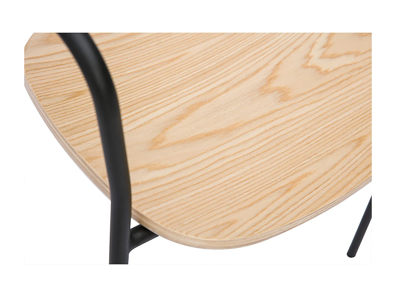 Sillas de madera clara roble y metal negro (juego de 2) SUSAN