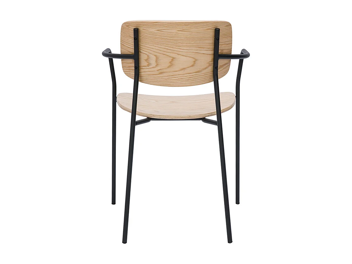 Chaises en bois clair chêne et métal noir (lot de 2) SUSAN