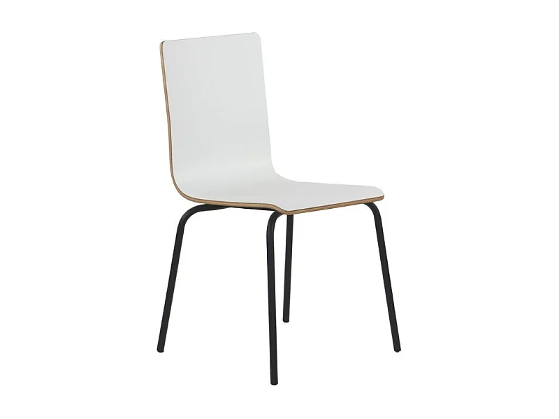 Krzesło ze sklejki laminowanej WERDI B białe/czarne