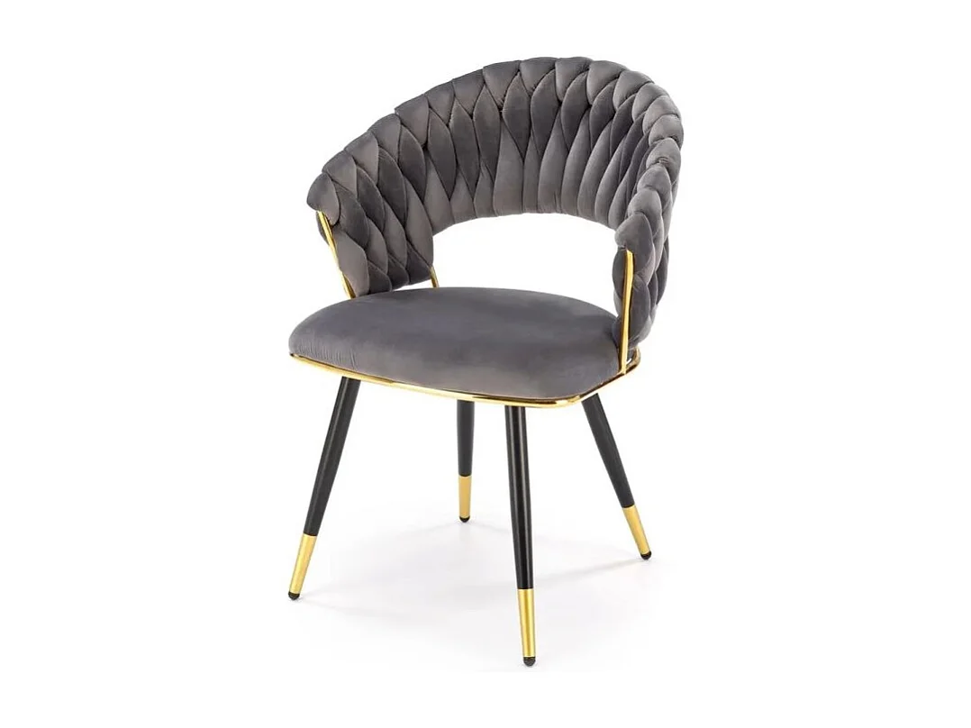 Krzesło tapicerowane K551 szare/złote