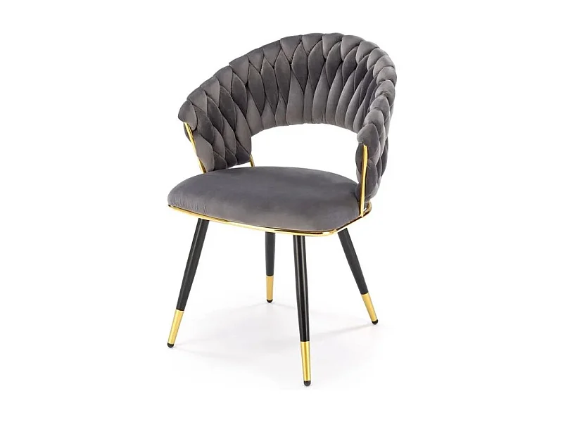 Krzesło tapicerowane K551 szare/złote