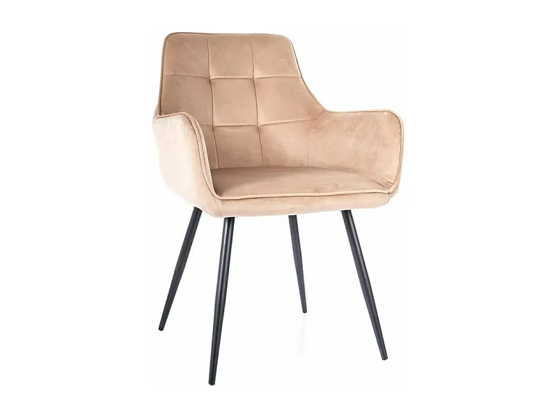 Krzesło tapicerowane LEMON VELVET beżowe