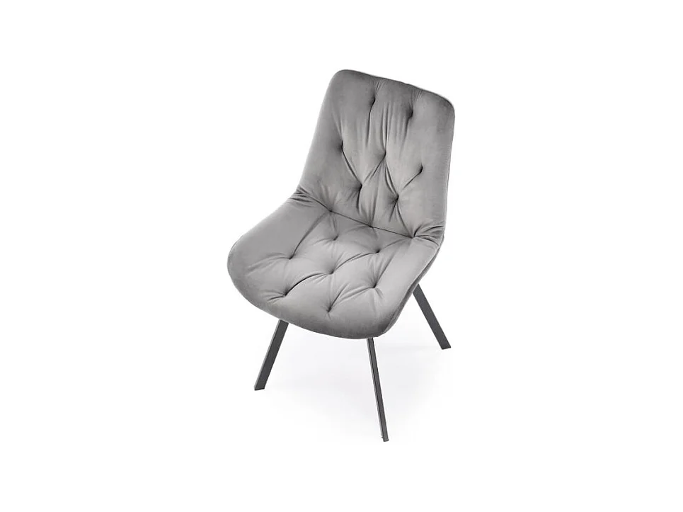 Krzesło tapicerowane K519 VELVET szare obracane