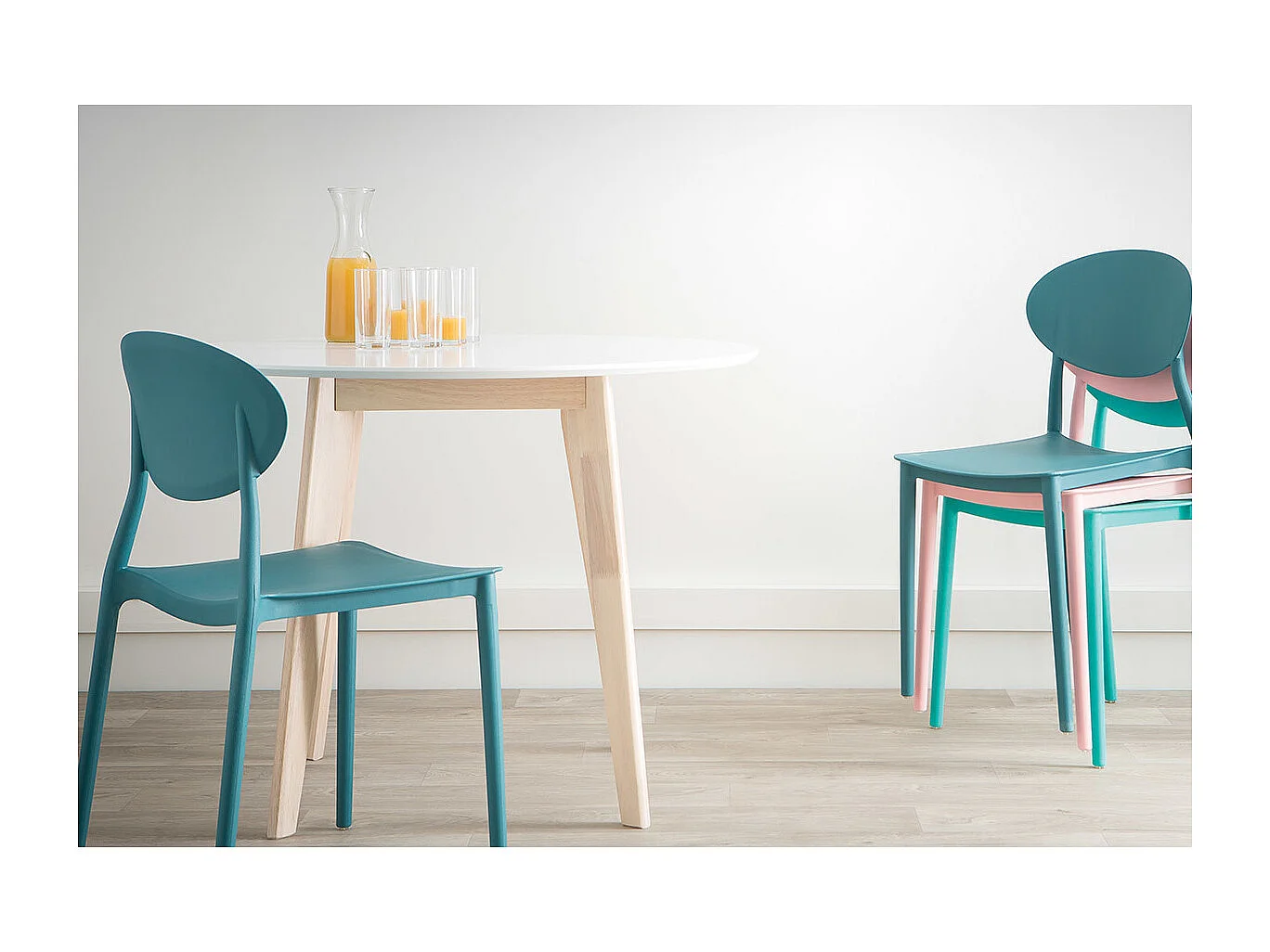 Chaises design empilables jaunes intérieur - extérieur (lot de 2) ANNA