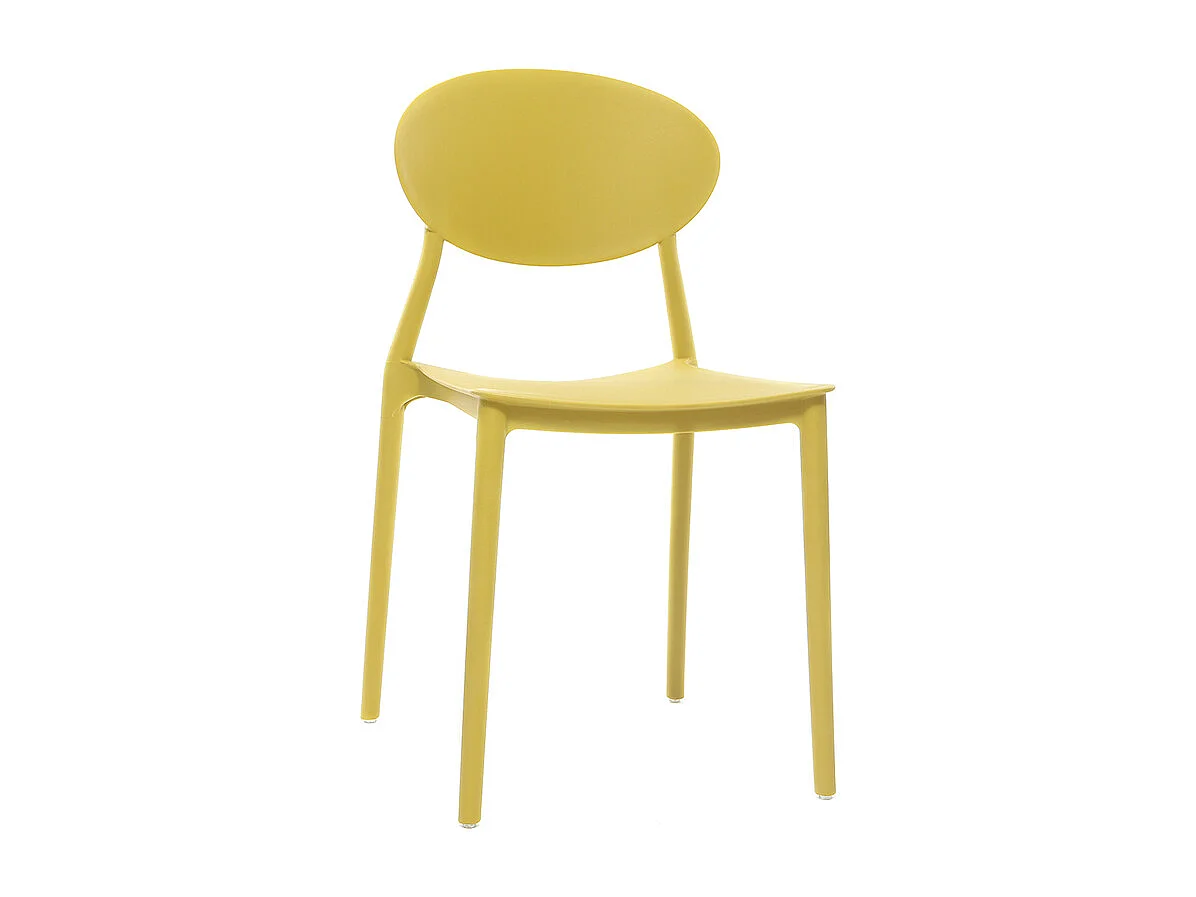 Chaises design empilables jaunes intérieur - extérieur (lot de 2) ANNA
