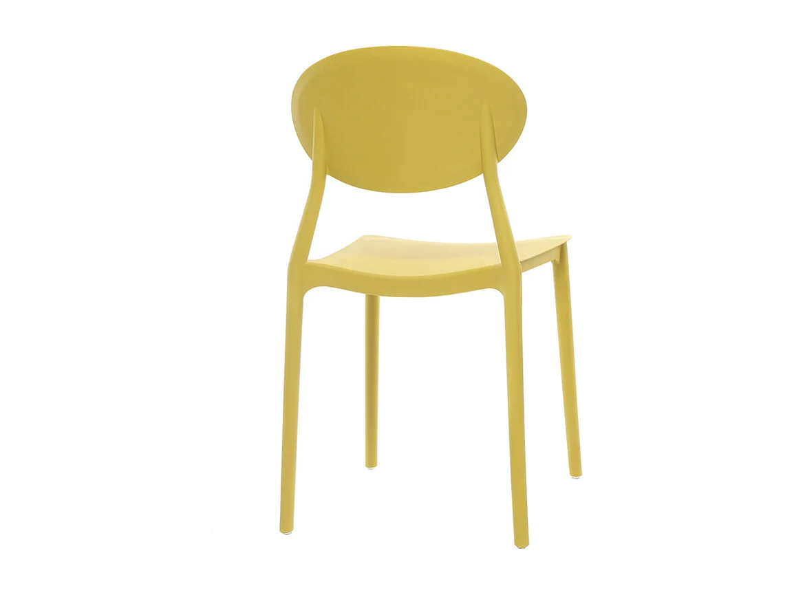 Chaises design empilables jaunes intérieur - extérieur (lot de 2) ANNA