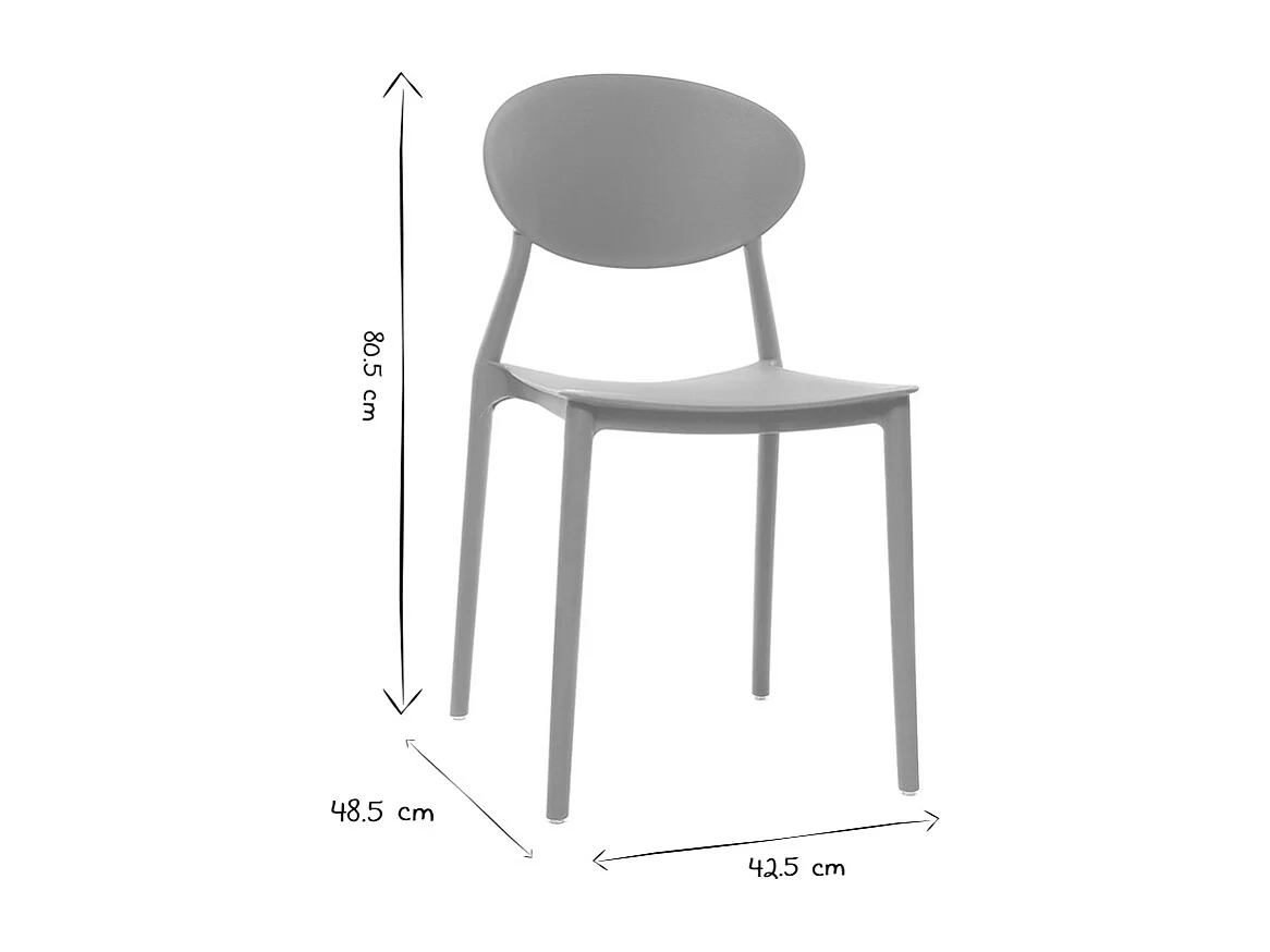 Chaises design empilables jaunes intérieur - extérieur (lot de 2) ANNA