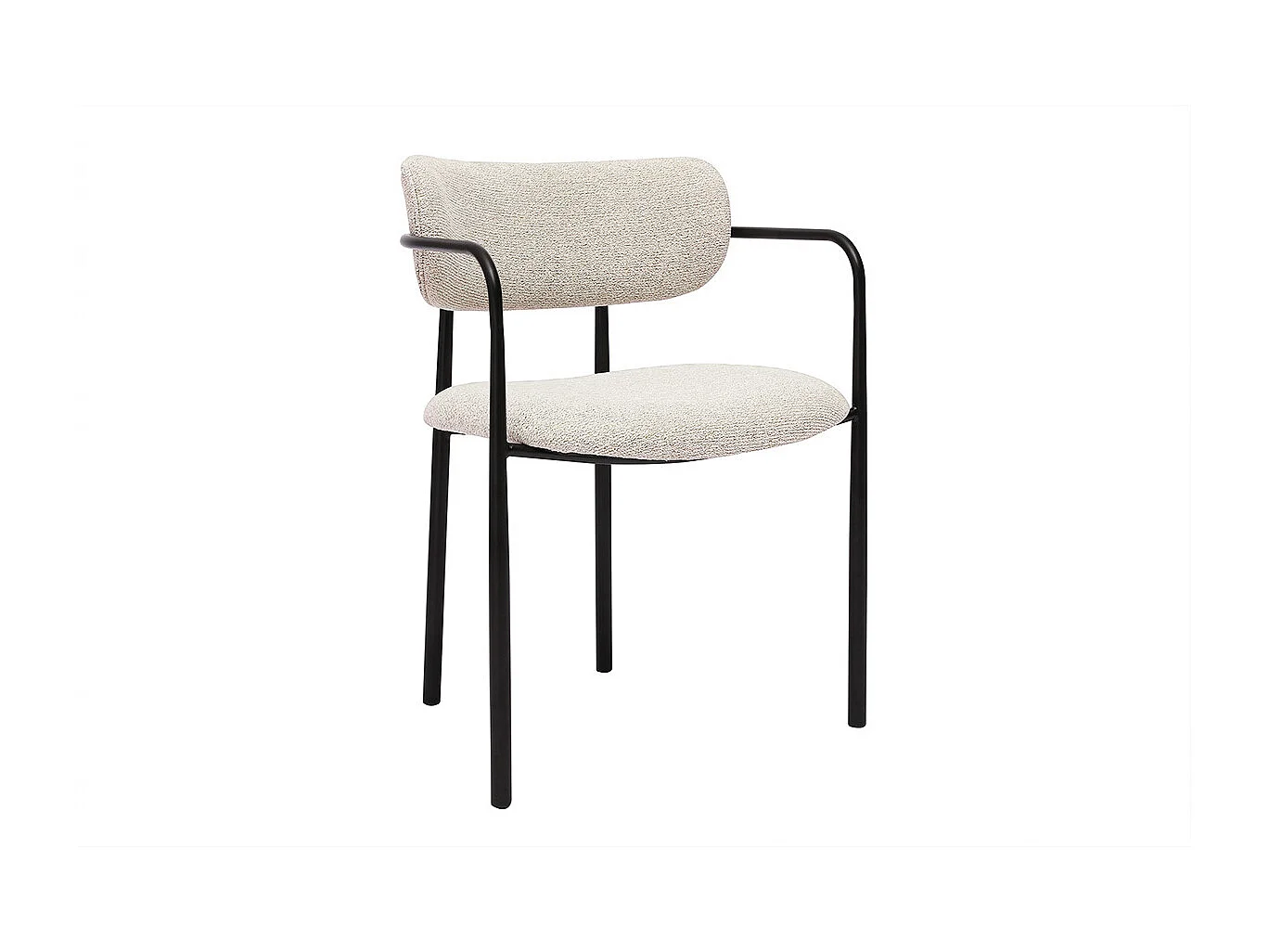 Sedie in tessuto beige testurizzato e metallo nero (set di 2) SWIFT