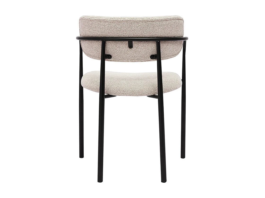 Sedie in tessuto beige testurizzato e metallo nero (set di 2) SWIFT