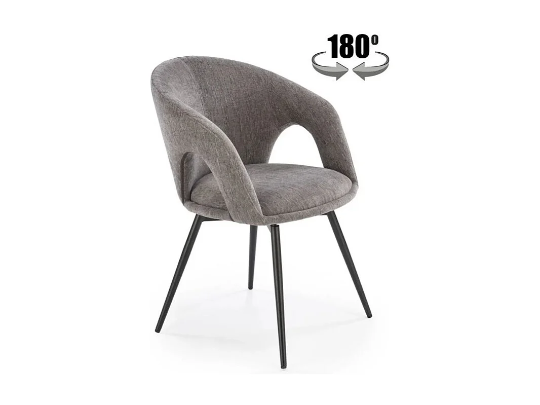 Krzesło tapicerowane K550 szare/czarne obracane