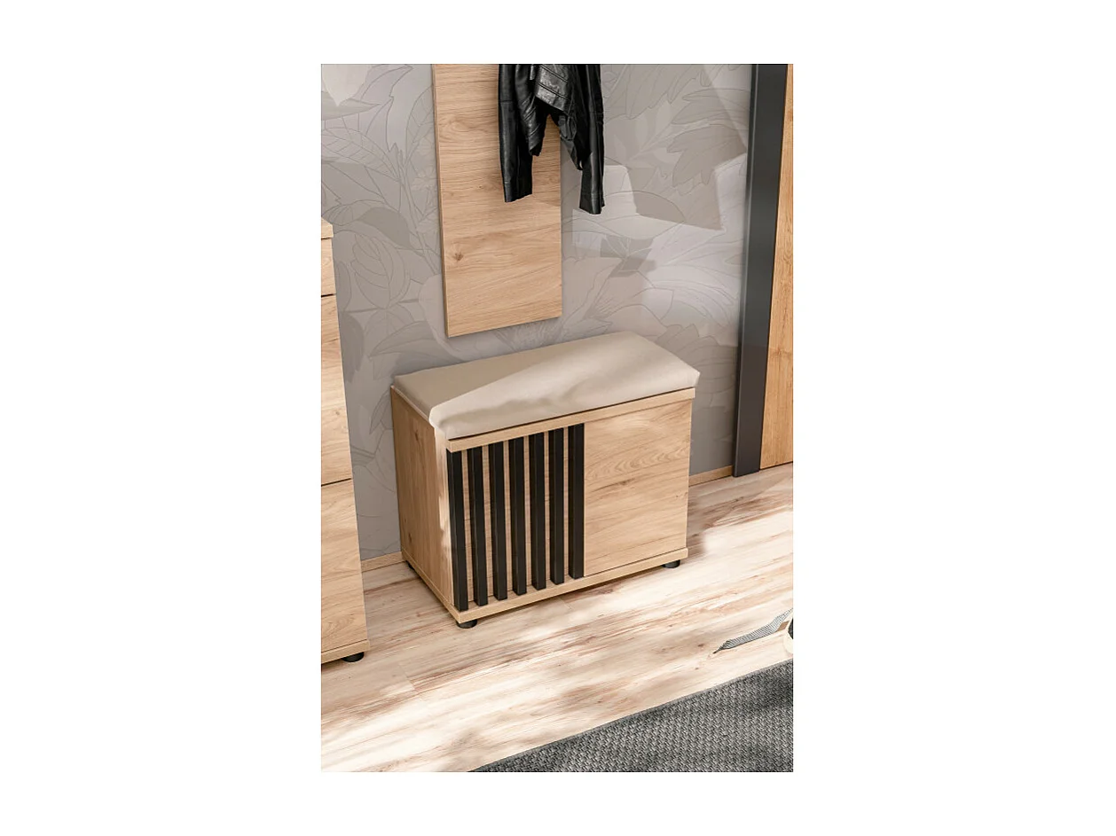 Szafka na buty PEDRO hickory jackson/czarna