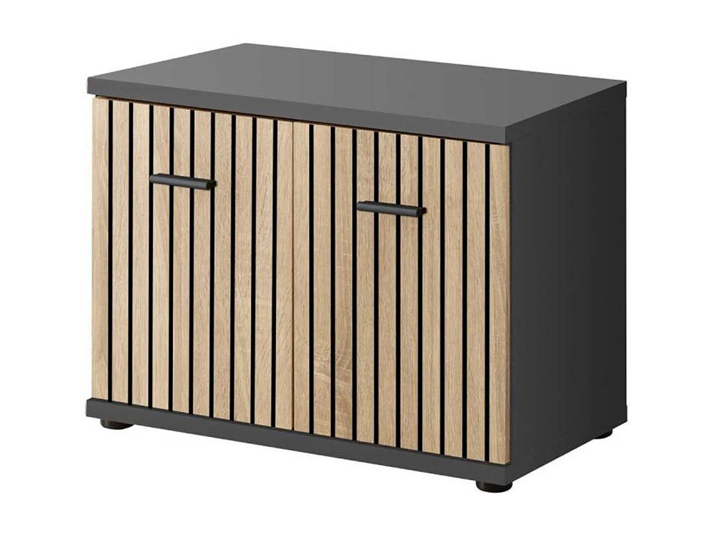 Meuble de Rangement "Marco" 60cm Naturel & Gris