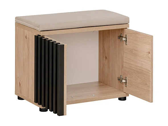 Szafka na buty z siedziskiem PEDRO hickory jackson/czarna