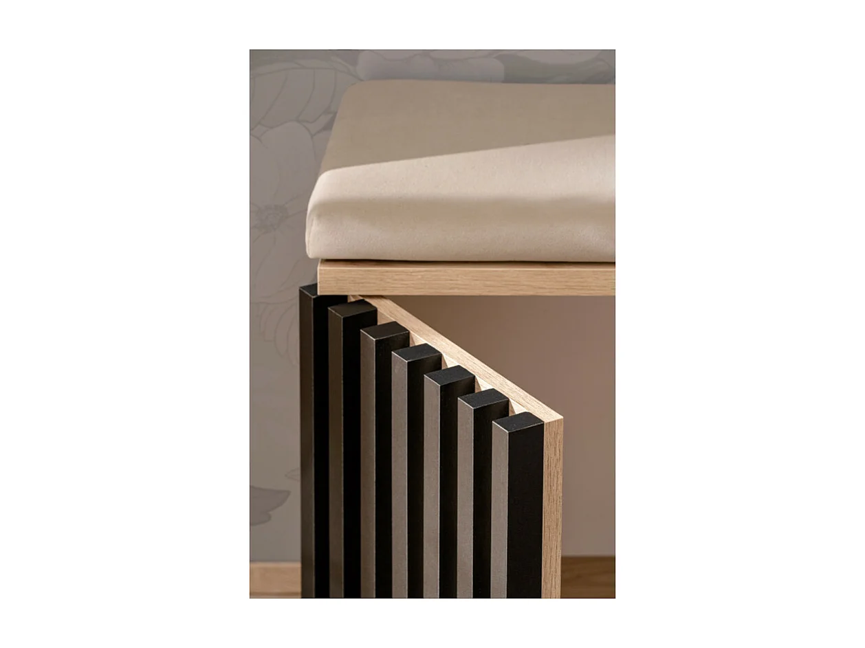 Szafka na buty z siedziskiem PEDRO hickory jackson/czarna