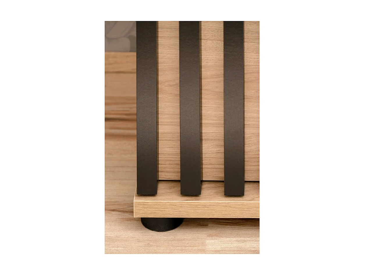 Szafka na buty z siedziskiem PEDRO hickory jackson/czarna