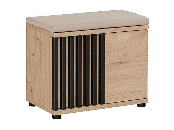 Szafka na buty z siedziskiem PEDRO hickory jackson/czarna