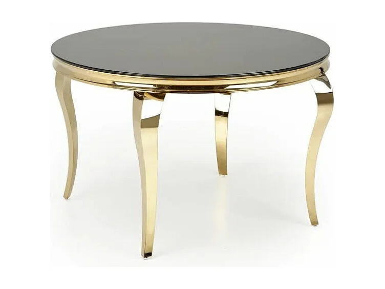 Stół okrągły REGINALD 2 120x120 czarny/złoty