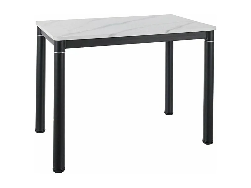 Stół DAMAR 100x60 biały marmur/czarny mat