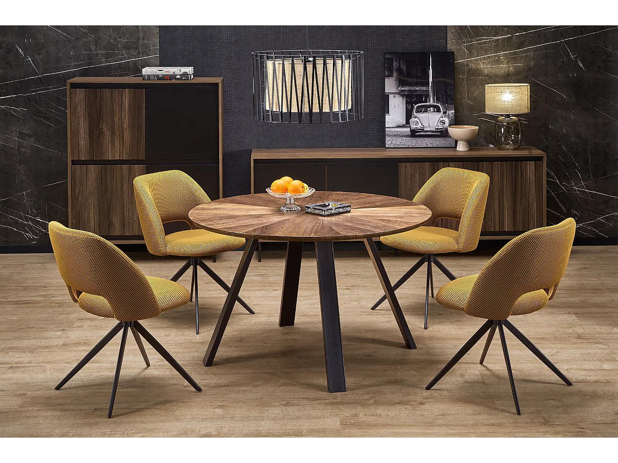 Table ronde en chêne pour 4/6 personnes 120x74 cm