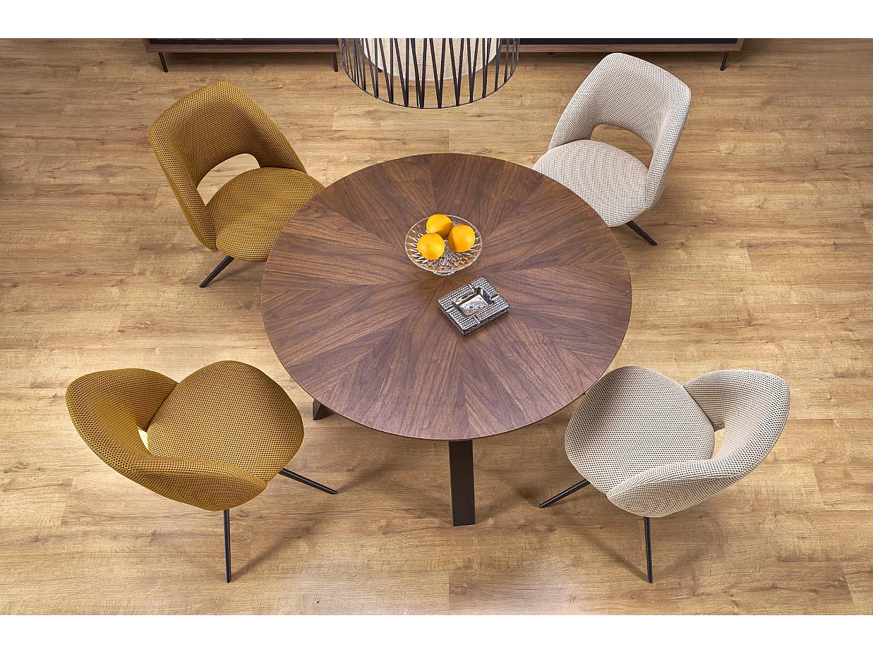 Table ronde en chêne pour 4/6 personnes 120x74 cm